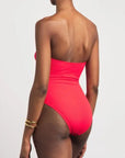 Cozumel One-Piece Swimsuit in Red Ribbed