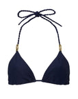 Navy Triangle Rope Bikini Top and Triangle Bottom Set