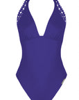 Ajourage Couture Plunging Back One-Piece in Outremer