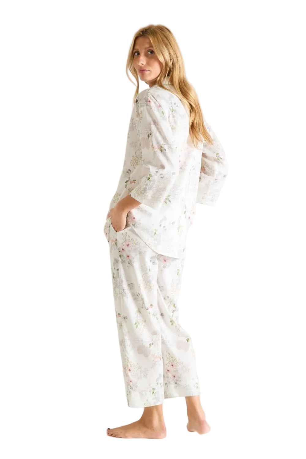 Essentiel Cropped Pj Set in Blanc Floral