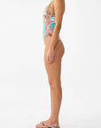 Wide Strap Round Neck One Piece Swimsuit in Meet Me in Mallorca
