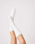 Cable Crew Socks in Ivory