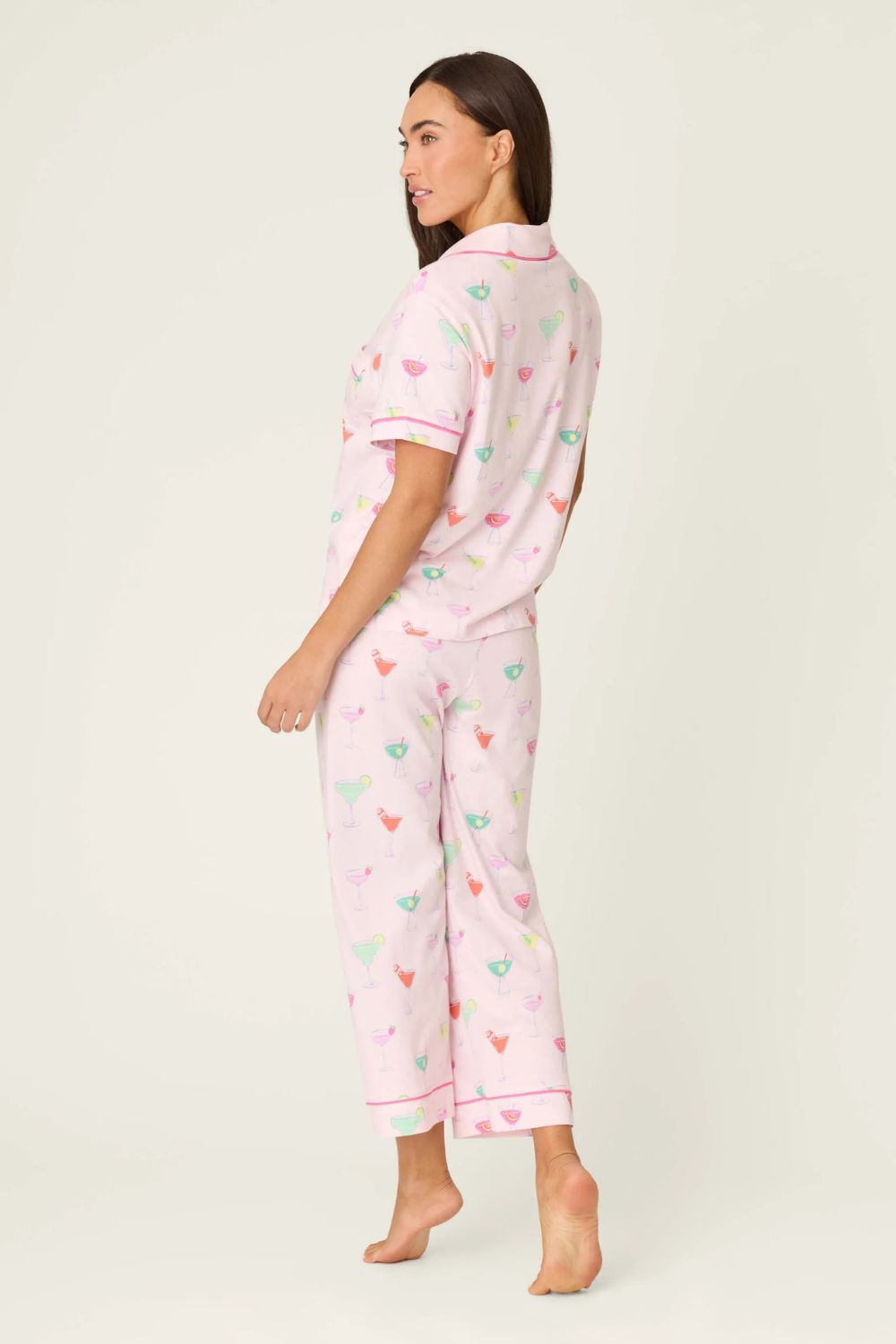 Pink Cocktails Short Sleeve and Pants PJ Set