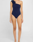 Tess One Shoulder One Piece in Navy