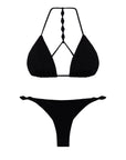 Kori T Back Tri Top & Kori Side Bottom Full in Black