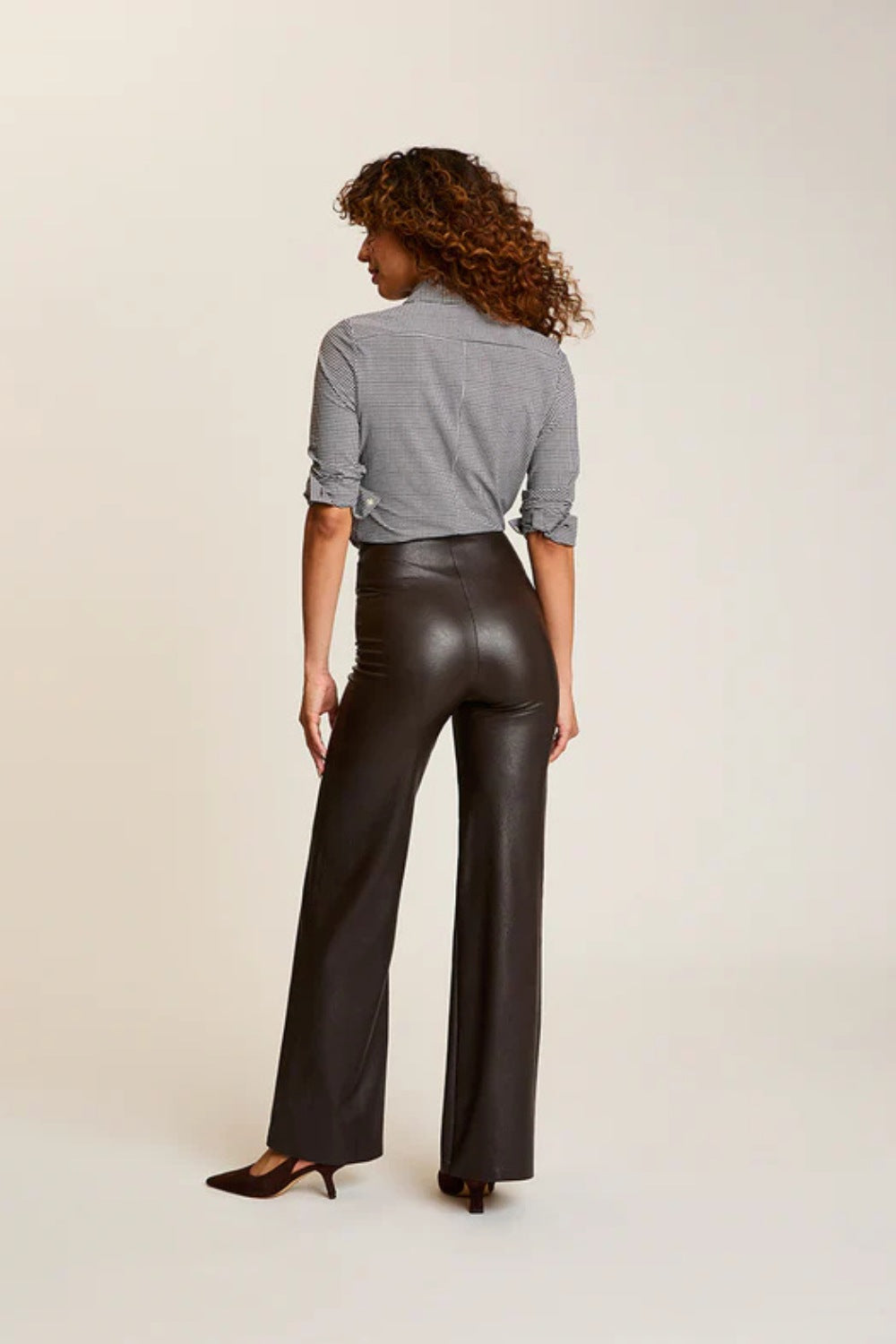 Faux Leather Wide Leg Pant