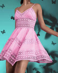 Satien Short Dress in Rose Quartz