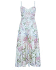 Chrissy Long Dress in Blue Botanic