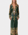 Plunge Neck Draped Shoulder Dress in Secession Sessions