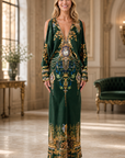 Plunge Neck Draped Shoulder Dress in Secession Sessions