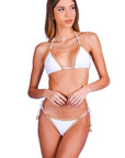 Cotton Chain Bikini Set in White