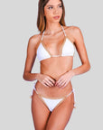 Cotton Chain Bikini Set in White
