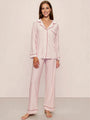 Gisele Long PJ Set in Duo Stripe Holly Red/Ivory
