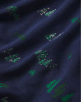 Gisele Printed Long PJ Set in Forest Pine Navy/Ivory