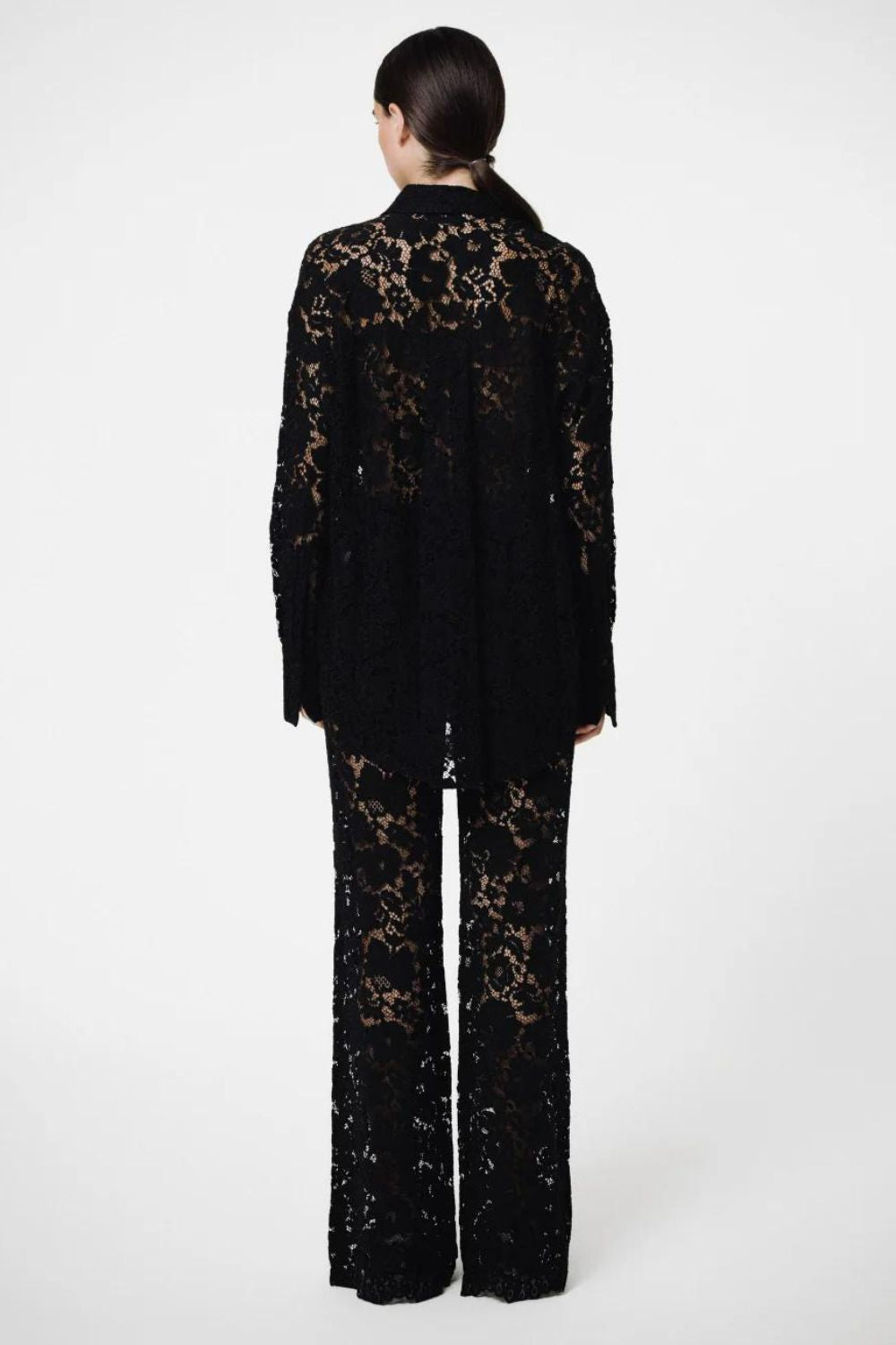 Sans Faff London Lace Oversized Dress Shirt in Black