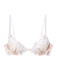 Lily Embroidered Plunge Demi Bra in Ivory