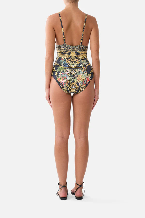 High Tri One-Piece Swimsuit in Palace Zoology