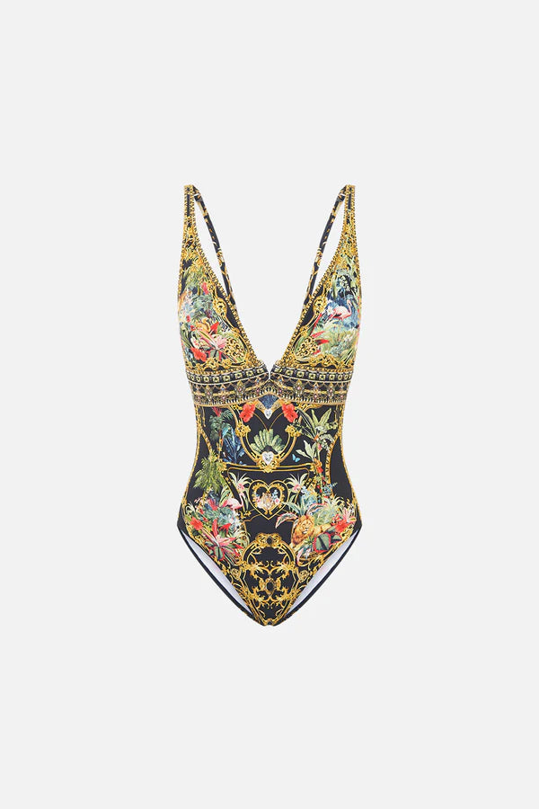 High Tri One-Piece Swimsuit in Palace Zoology