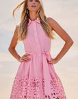 Lace Collared Dress in Pink