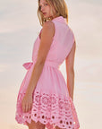 Lace Collared Dress in Pink