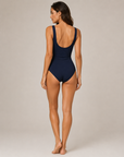 Basics Square Neck One-Piece in Navy