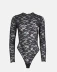 Le Stretch Long Sleeve Bodysuit in Black