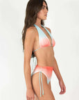 Multi Tie High Waisted Bikini Set in Oasis Coral