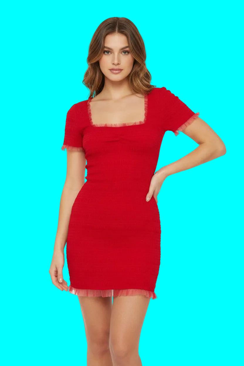 Esca Dress in Crimson Red