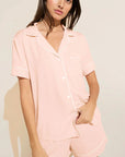 Gisele Relaxed Short PJ Set in Velvet Pink/Ivory