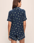 Gisele Printed Relaxed Short PJ Set in Forest Pine Navy/Ivory