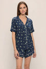 Gisele Printed Relaxed Short PJ Set in Forest Pine Navy/Ivory