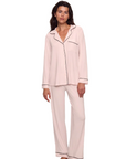 Gisele Long PJ Set in Velvet Pink/Ivory