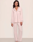 Gisele Long PJ Set in Velvet Pink/Ivory