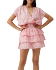 Jess Short Sleeve Dress in Peach