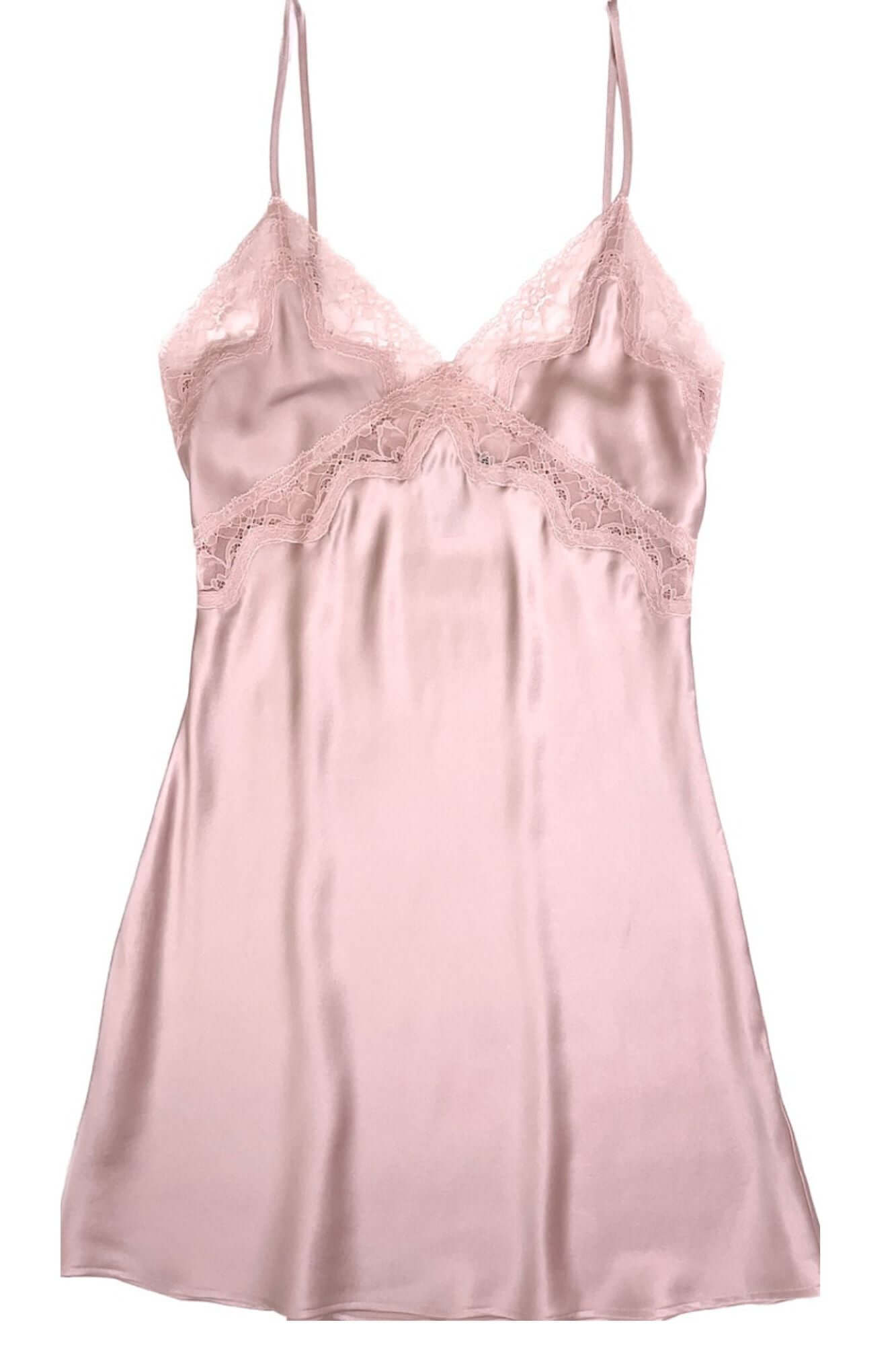 Classic Silk Chemise in Pink Sand