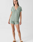 Frida Shortie PJ Set in Mint Cream/Ivory