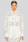 Sans Faff London Lace Oversized Dress Shirt in White