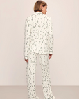 Gisele Printed Long PJ Set in Ski Chalet Ivory/Pine