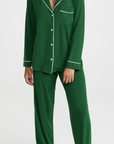 Gisele Long PJ Set in Pine/Ivory