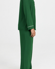 Gisele Long PJ Set in Pine/Ivory
