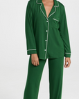 Gisele Long PJ Set in Pine/Ivory