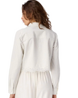 Callum Button Down in White Pinstripe