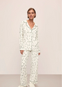 Gisele Printed Long PJ Set in Ski Chalet Ivory/Pine