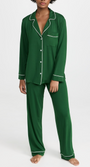 Gisele Long PJ Set in Pine/Ivory