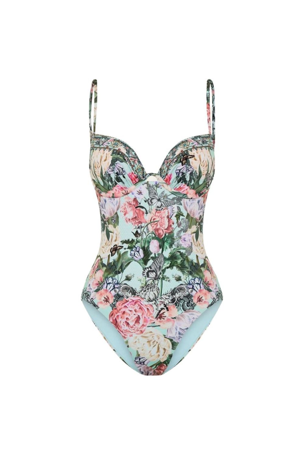 Continuous Wire Moulded Bra One-Piece in Petal Promise Land