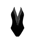 Ajourage Couture Non Wire Swimsuit Plunging Neckline in Noir