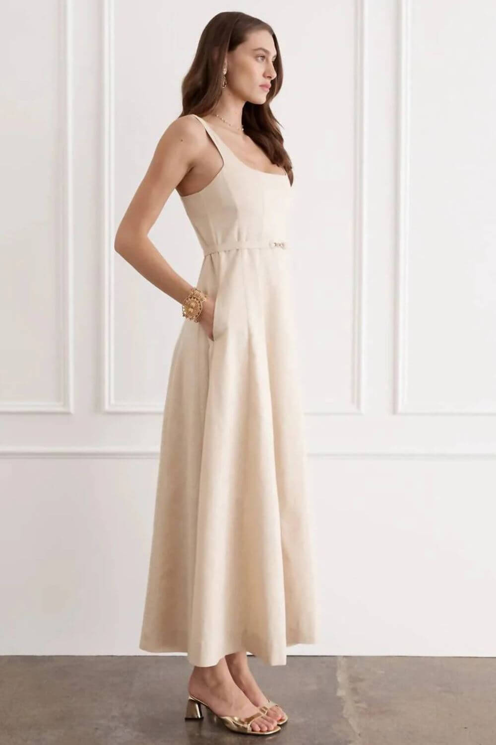Aqua Blu Claudette Maxi Dress in Illuminee