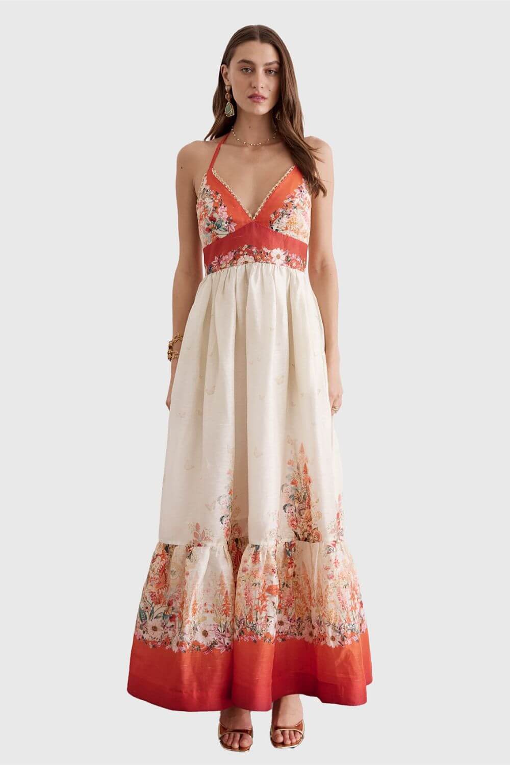 Aqua Blu Claudia Maxi Dress in Bouquet