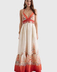 Aqua Blu Claudia Maxi Dress in Bouquet