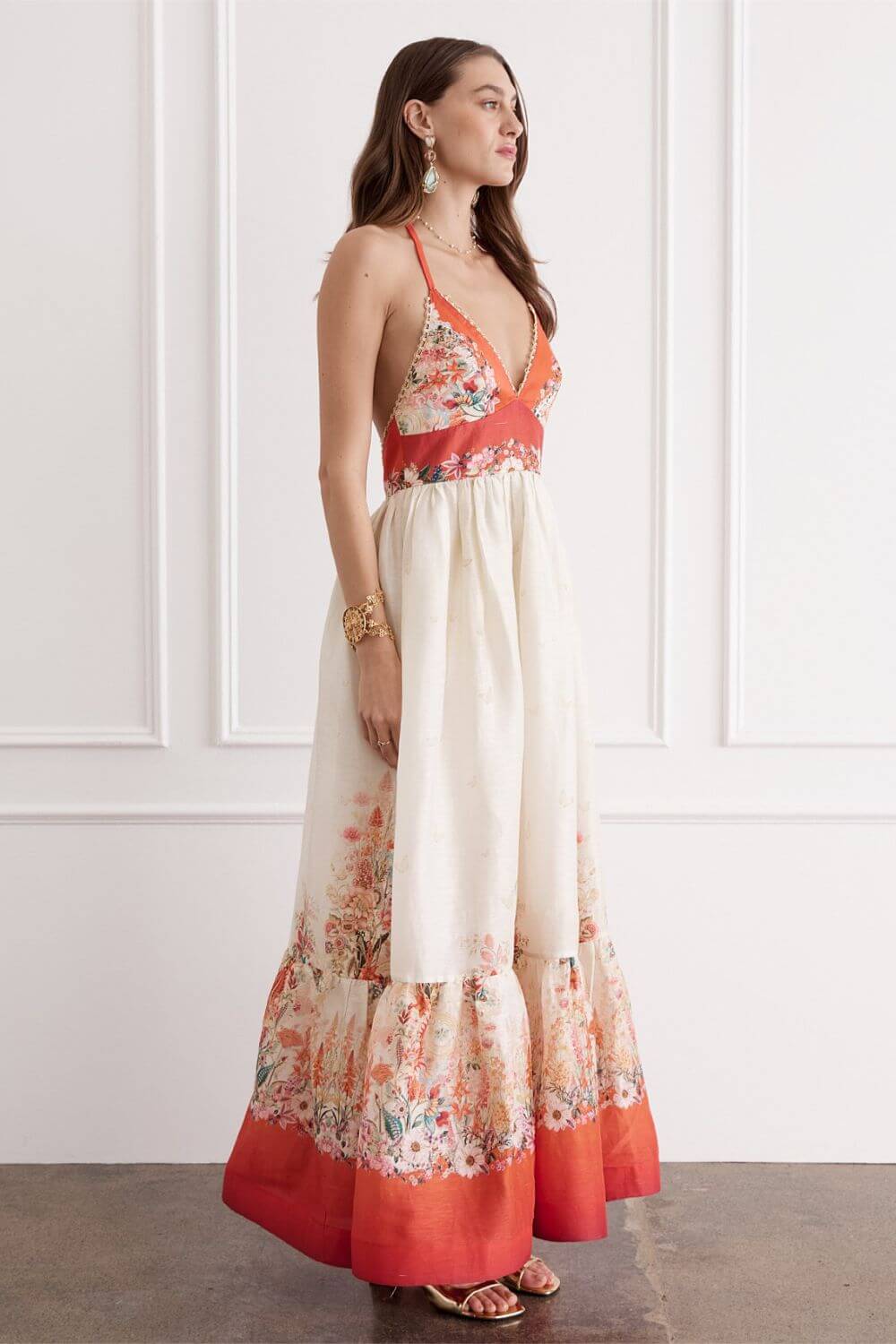 Aqua Blu Claudia Maxi Dress in Bouquet